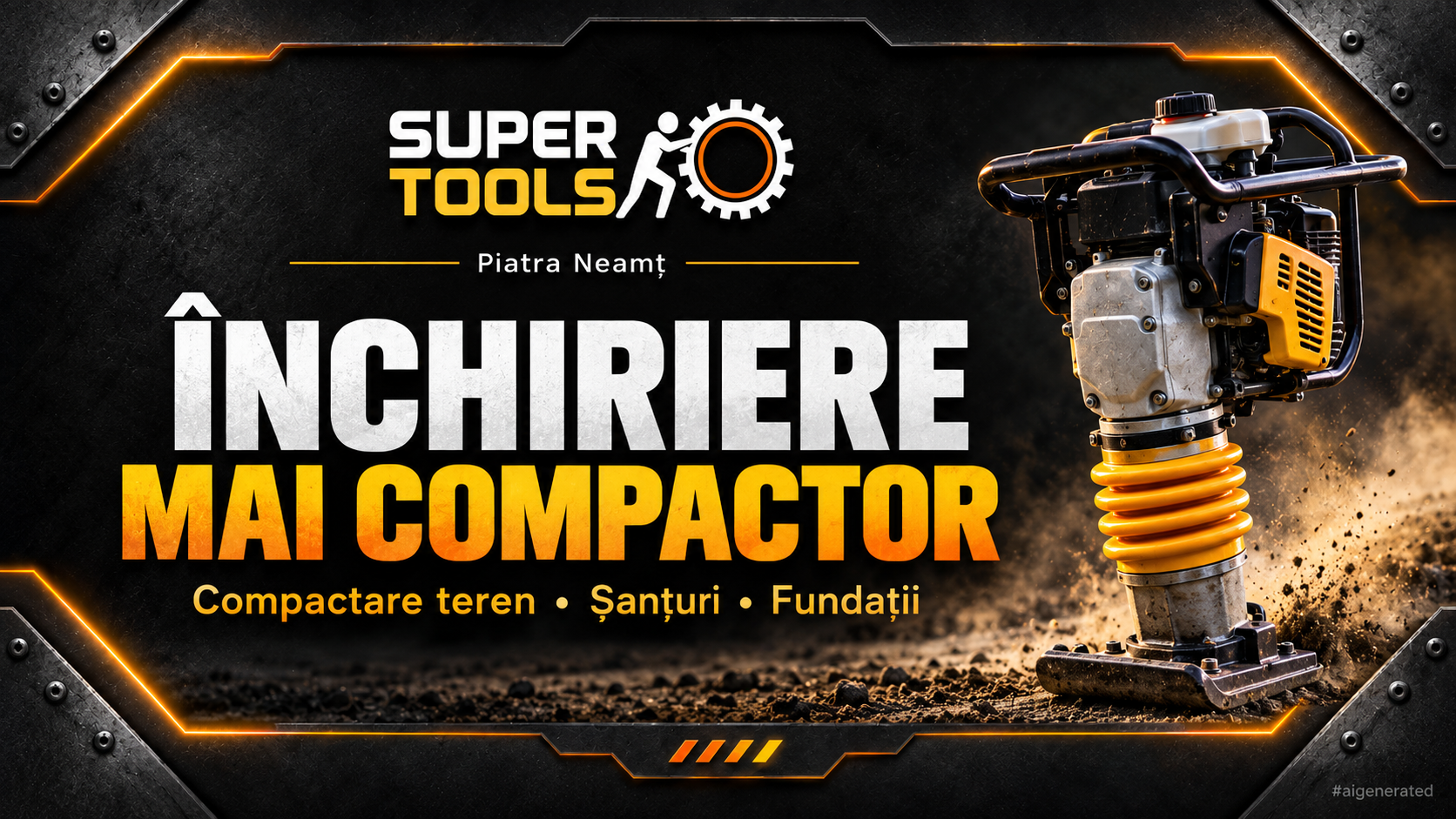 &Icirc;nchiriere mai compactor &icirc;n Piatra Neamț la SuperTools pentru compactare teren, șanțuri și fundații