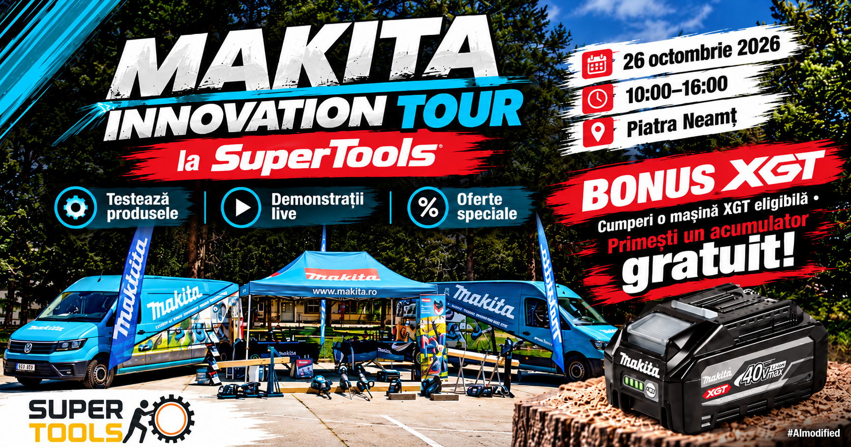 Makita Innovation Tour la SuperTools Piatra Neamț, 26 octombrie 2026